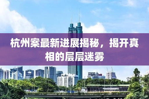 杭州案最新进展揭秘，揭开真相的层层迷雾