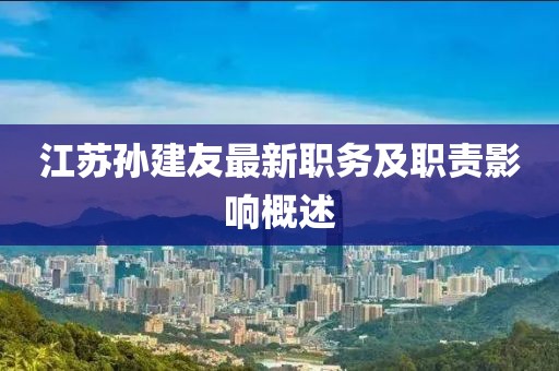 江苏孙建友最新职务及职责影响概述