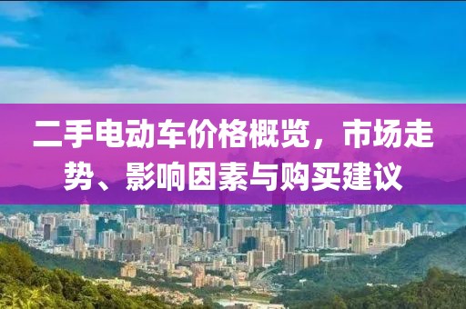 二手电动车价格概览，市场走势、影响因素与购买建议