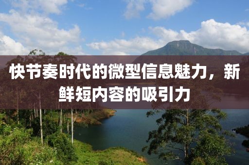 快节奏时代的微型信息魅力，新鲜短内容的吸引力