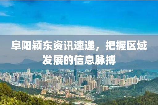 阜阳颍东资讯速递，把握区域发展的信息脉搏