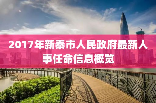 2017年新泰市人民政府最新人事任命信息概览