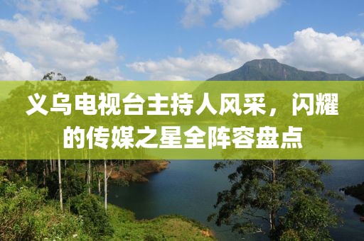 义乌电视台主持人风采，闪耀的传媒之星全阵容盘点