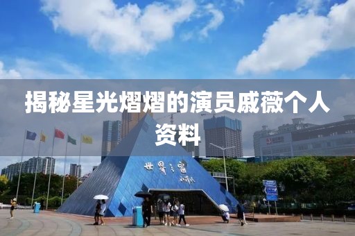 揭秘星光熠熠的演员戚薇个人资料