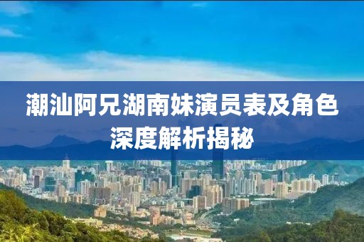 潮汕阿兄湖南妹演员表及角色深度解析揭秘