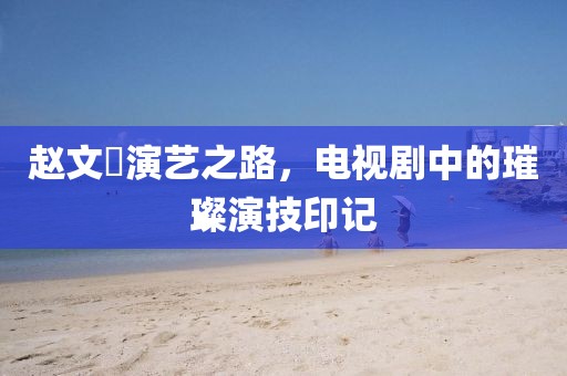 赵文瑄演艺之路，电视剧中的璀璨演技印记