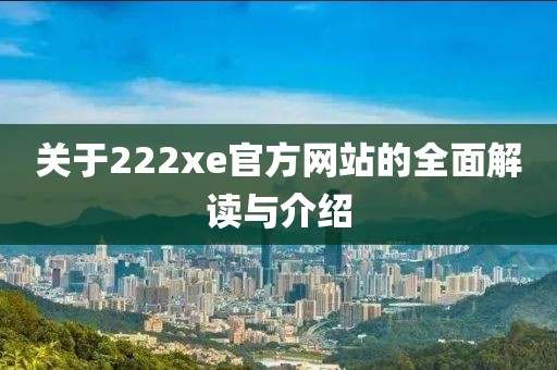 关于222xe官方网站的全面解读与介绍