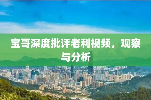 宝哥深度批评老利视频，观察与分析