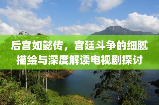 后宫如懿传，宫廷斗争的细腻描绘与深度解读电视剧探讨