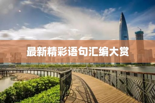 最新精彩语句汇编大赏