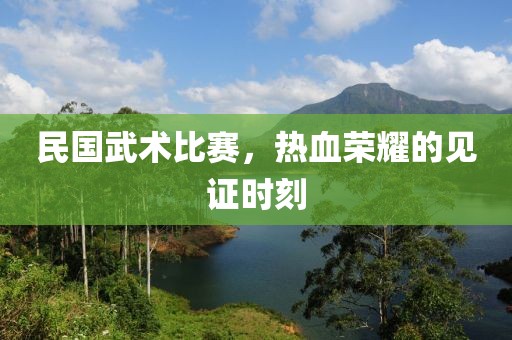 民国武术比赛，热血荣耀的见证时刻