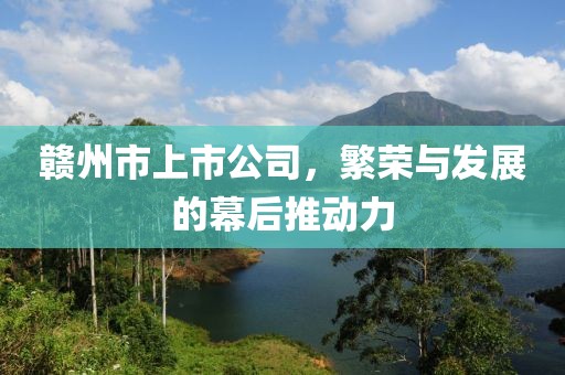 赣州市上市公司，繁荣与发展的幕后推动力
