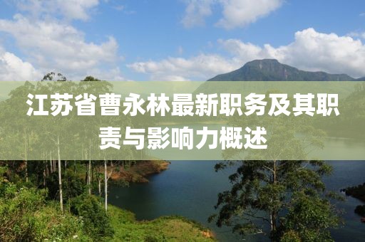 江苏省曹永林最新职务及其职责与影响力概述
