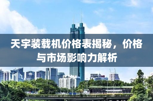 天宇装载机价格表揭秘，价格与市场影响力解析