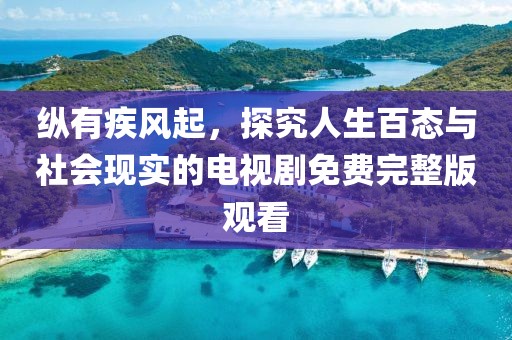 纵有疾风起，探究人生百态与社会现实的电视剧免费完整版观看