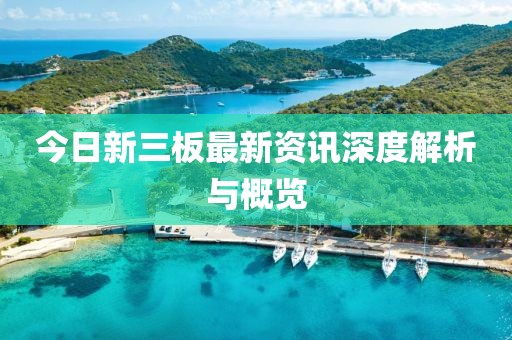 今日新三板最新资讯深度解析与概览