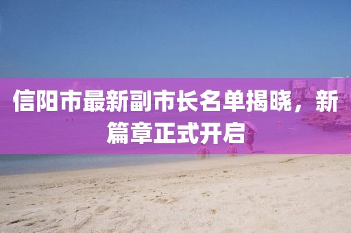 信阳市最新副市长名单揭晓，新篇章正式开启