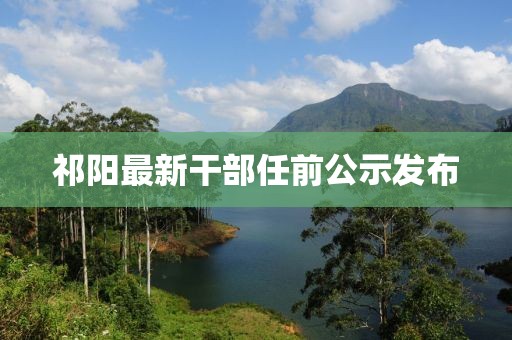祁阳最新干部任前公示发布
