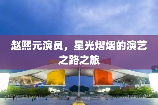 赵熙元演员，星光熠熠的演艺之路之旅