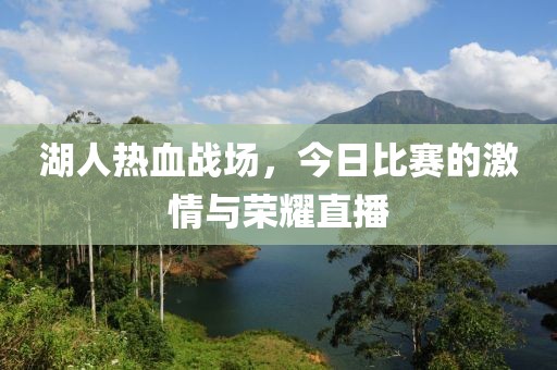 湖人热血战场，今日比赛的激情与荣耀直播