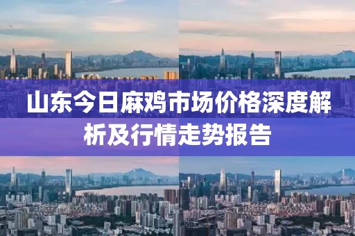 山东今日麻鸡市场价格深度解析及行情走势报告