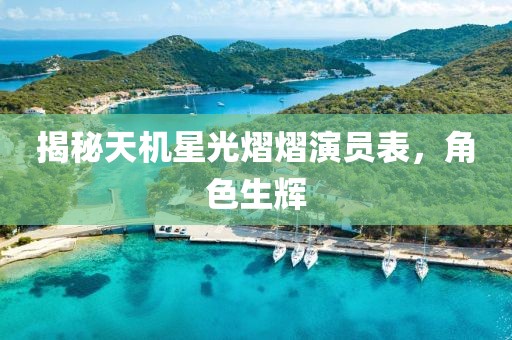 揭秘天机星光熠熠演员表，角色生辉