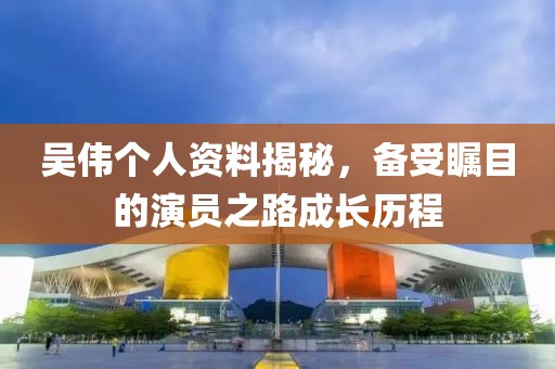 吴伟个人资料揭秘，备受瞩目的演员之路成长历程