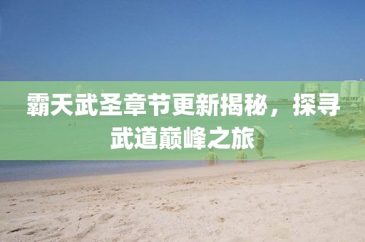 霸天武圣章节更新揭秘，探寻武道巅峰之旅