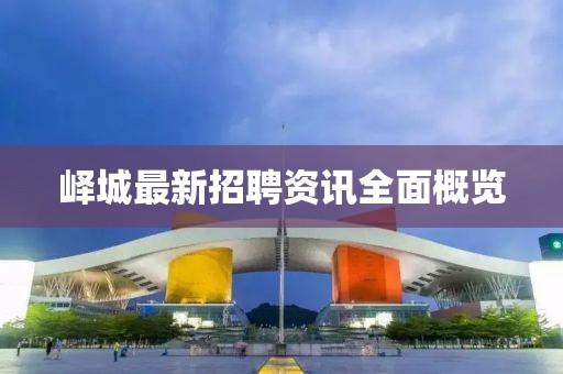 峄城最新招聘资讯全面概览