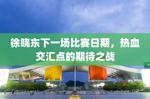 徐晓东下一场比赛日期，热血交汇点的期待之战