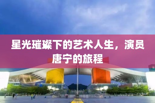 星光璀璨下的艺术人生，演员唐宁的旅程