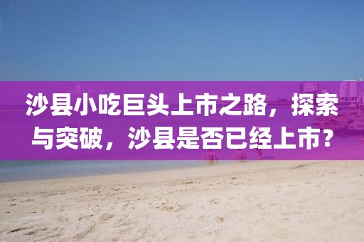沙县小吃巨头上市之路，探索与突破，沙县是否已经上市？