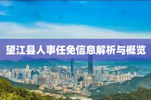 望江县人事任免信息解析与概览