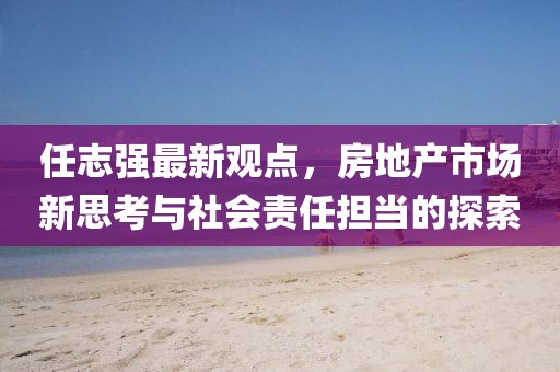 任志强最新观点，房地产市场新思考与社会责任担当的探索