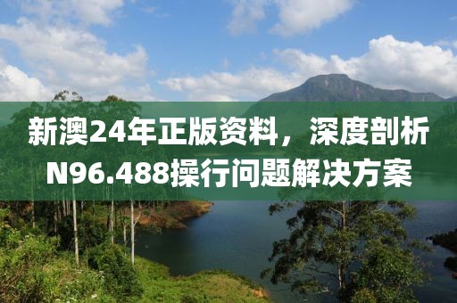 新澳24年正版资料，深度剖析N96.488操行问题解决方案