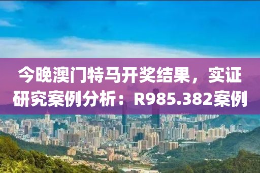 今晚澳门特马开奖结果，实证研究案例分析：R985.382案例
