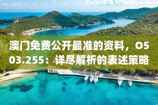 澳门免费公开最准的资料，O503.255：详尽解析的表述策略