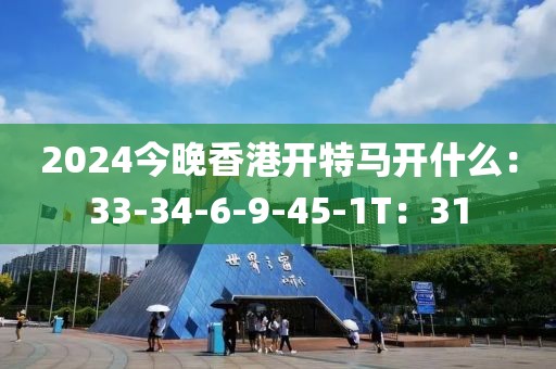2024今晚香港开特马开什么：33-34-6-9-45-1T：31