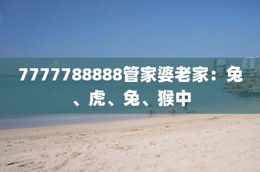 7777788888管家婆老家：兔、虎、兔、猴中