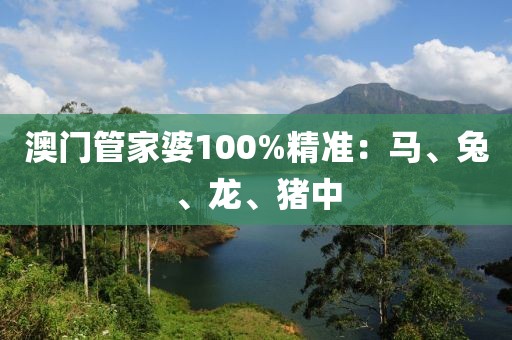 澳门管家婆100%精准：马、兔、龙、猪中