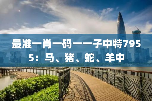 最准一肖一码一一子中特7955：马、猪、蛇、羊中