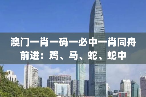澳门一肖一码一必中一肖同舟前进：鸡、马、蛇、蛇中