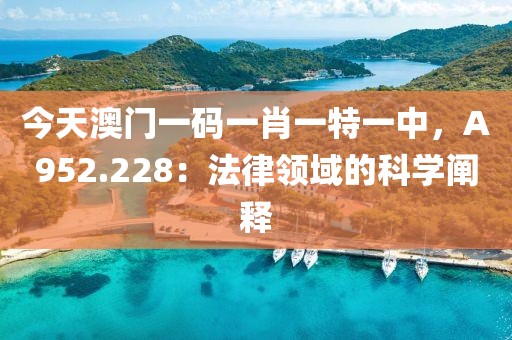 今天澳门一码一肖一特一中，A952.228：法律领域的科学阐释