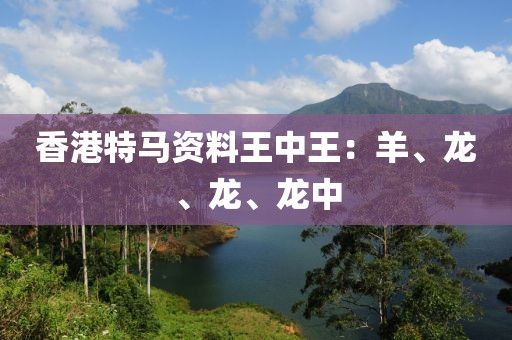 香港特马资料王中王：羊、龙、龙、龙中