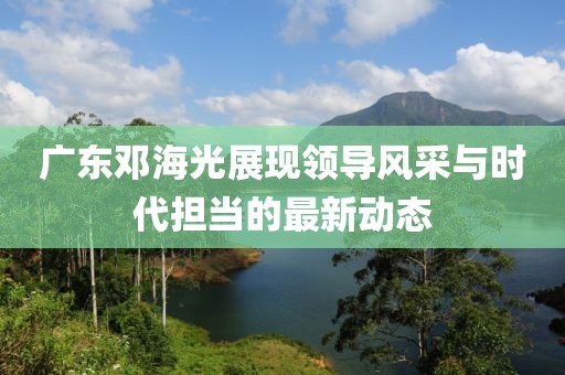 广东邓海光展现领导风采与时代担当的最新动态