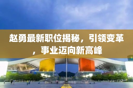 赵勇最新职位揭秘，引领变革，事业迈向新高峰