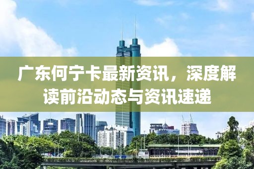 广东何宁卡最新资讯，深度解读前沿动态与资讯速递