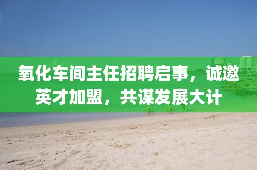 氧化车间主任招聘启事，诚邀英才加盟，共谋发展大计