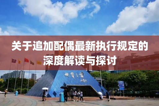 关于追加配偶最新执行规定的深度解读与探讨
