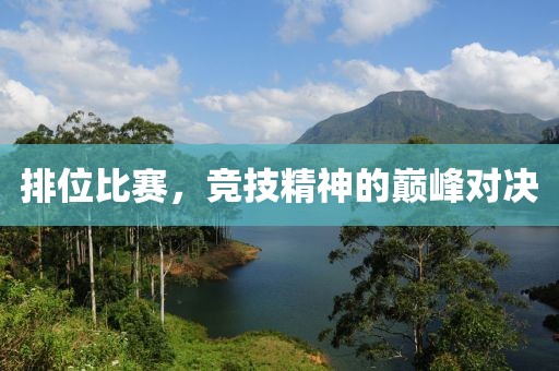 排位比赛，竞技精神的巅峰对决